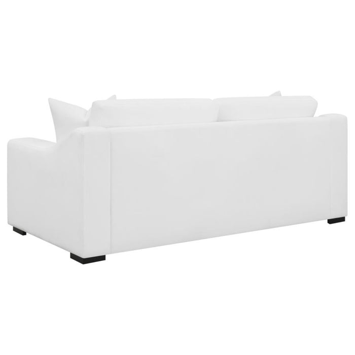 Coaster Ashlyn 3-piece Upholstered Sloped Arm Sofa Living Room Set White - Bed & Sofa Hub