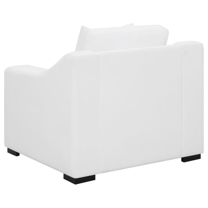 Coaster Ashlyn 3-piece Upholstered Sloped Arm Sofa Living Room Set White - Bed & Sofa Hub