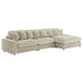 Coaster Blaine Upholstered Reversible Chaise Sectional Sofa Sand - Bed & Sofa Hub