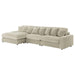 Coaster Blaine Upholstered Reversible Chaise Sectional Sofa Sand - Bed & Sofa Hub