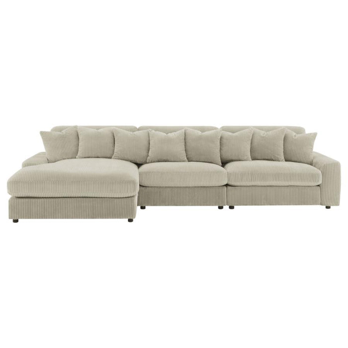 Coaster Blaine Upholstered Reversible Chaise Sectional Sofa Sand - Bed & Sofa Hub