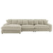 Coaster Blaine Upholstered Reversible Chaise Sectional Sofa Sand - Bed & Sofa Hub
