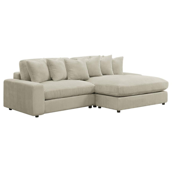 Coaster Blaine Upholstered Reversible Chaise Sectional Sofa Sand - Bed & Sofa Hub