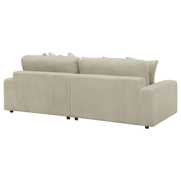 Coaster Blaine Upholstered Reversible Chaise Sectional Sofa Sand - Bed & Sofa Hub
