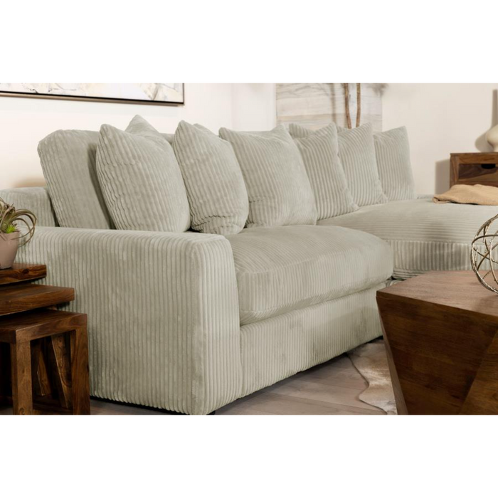 Coaster Blaine Upholstered Reversible Chaise Sectional Sofa Sand - Bed & Sofa Hub