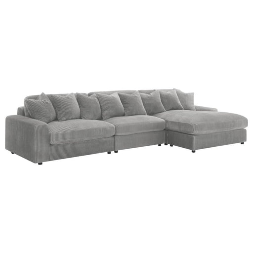 Coaster Blaine Upholstered Reversible Chaise Sectional Sofa Fog - Bed & Sofa Hub