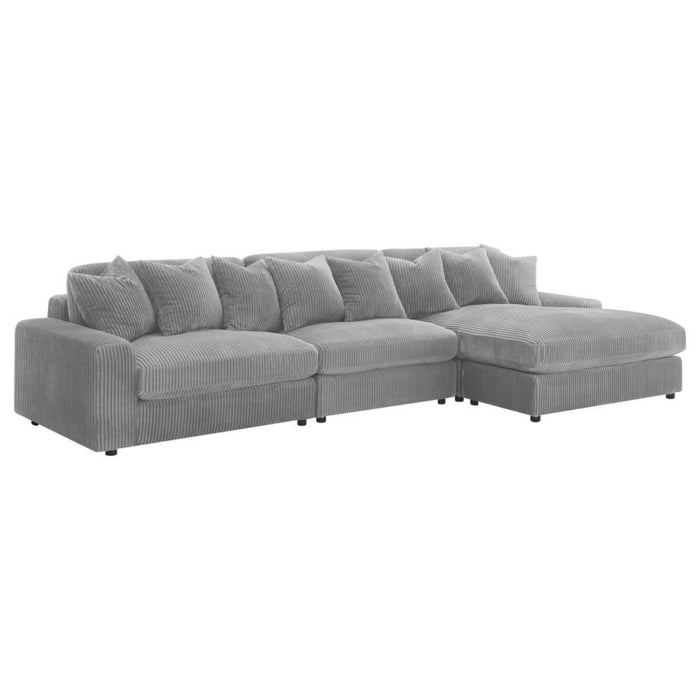 Coaster Blaine Upholstered Reversible Chaise Sectional Sofa Fog - Bed & Sofa Hub