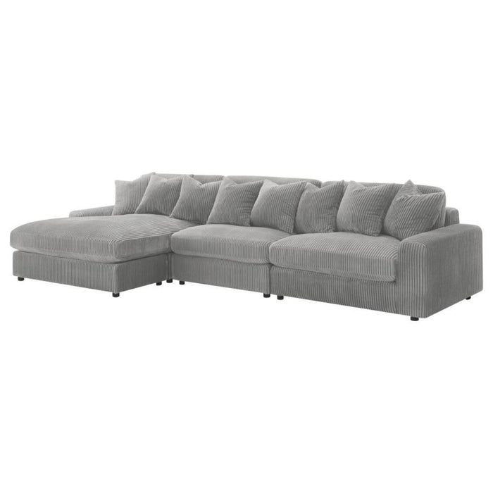 Coaster Blaine Upholstered Reversible Chaise Sectional Sofa Fog - Bed & Sofa Hub
