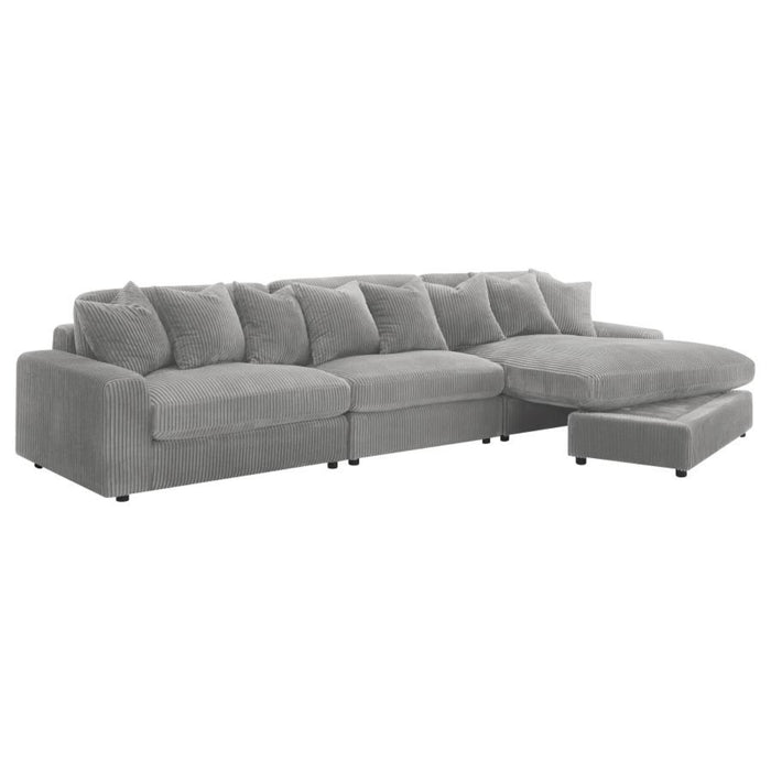 Coaster Blaine Upholstered Reversible Chaise Sectional Sofa Fog - Bed & Sofa Hub