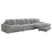 Coaster Blaine Upholstered Reversible Chaise Sectional Sofa Fog - Bed & Sofa Hub