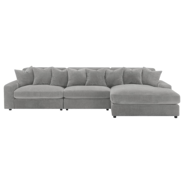 Coaster Blaine Upholstered Reversible Chaise Sectional Sofa Fog - Bed & Sofa Hub