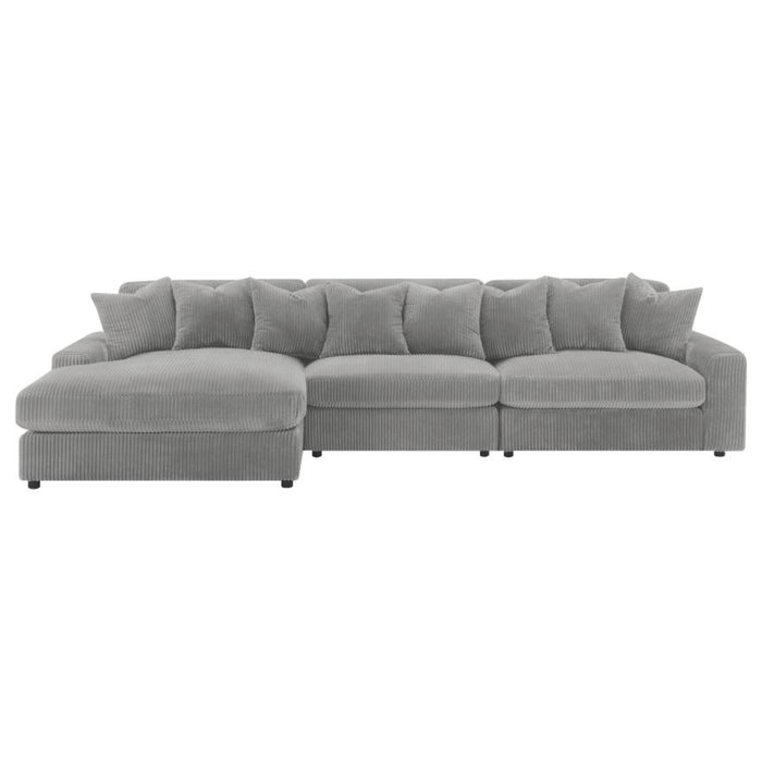 Coaster Blaine Upholstered Reversible Chaise Sectional Sofa Fog - Bed & Sofa Hub