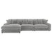 Coaster Blaine Upholstered Reversible Chaise Sectional Sofa Fog - Bed & Sofa Hub