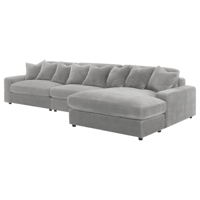Coaster Blaine Upholstered Reversible Chaise Sectional Sofa Fog - Bed & Sofa Hub