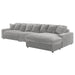 Coaster Blaine Upholstered Reversible Chaise Sectional Sofa Fog - Bed & Sofa Hub