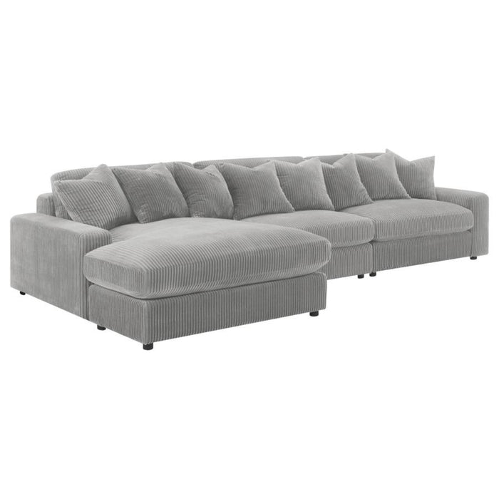 Coaster Blaine Upholstered Reversible Chaise Sectional Sofa Fog - Bed & Sofa Hub