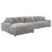 Coaster Blaine Upholstered Reversible Chaise Sectional Sofa Fog - Bed & Sofa Hub