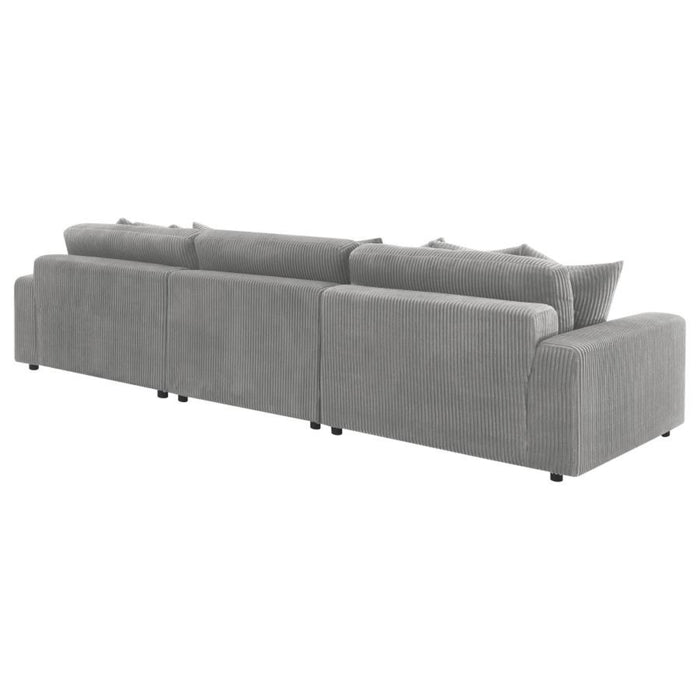 Coaster Blaine Upholstered Reversible Chaise Sectional Sofa Fog - Bed & Sofa Hub