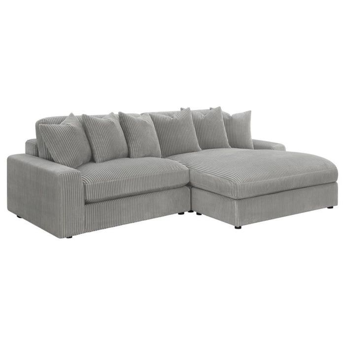 Coaster Blaine Upholstered Reversible Chaise Sectional Sofa Fog - Bed & Sofa Hub