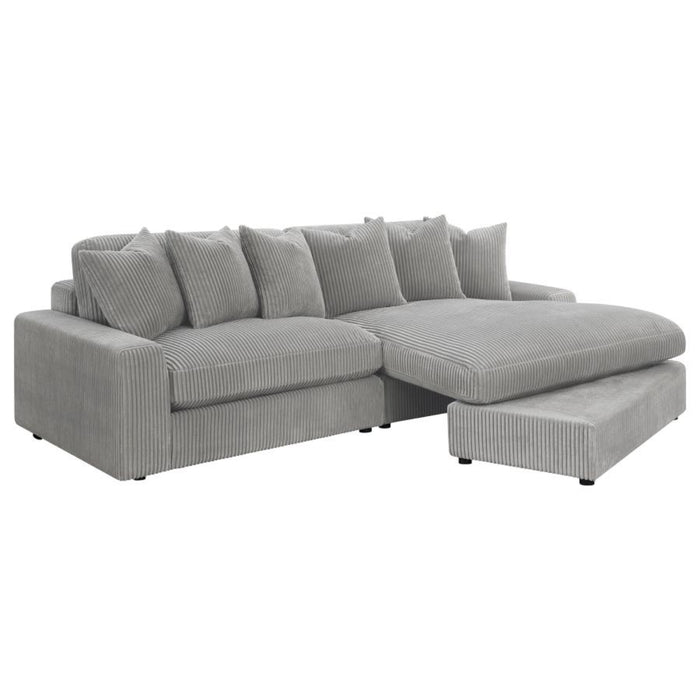 Coaster Blaine Upholstered Reversible Chaise Sectional Sofa Fog - Bed & Sofa Hub