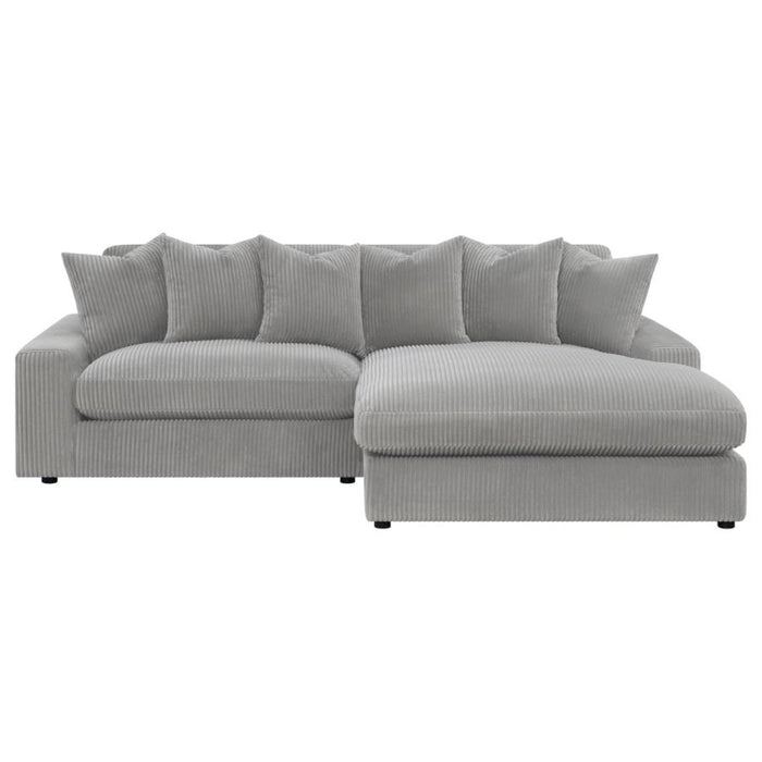 Coaster Blaine Upholstered Reversible Chaise Sectional Sofa Fog - Bed & Sofa Hub
