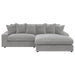 Coaster Blaine Upholstered Reversible Chaise Sectional Sofa Fog - Bed & Sofa Hub
