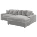 Coaster Blaine Upholstered Reversible Chaise Sectional Sofa Fog - Bed & Sofa Hub