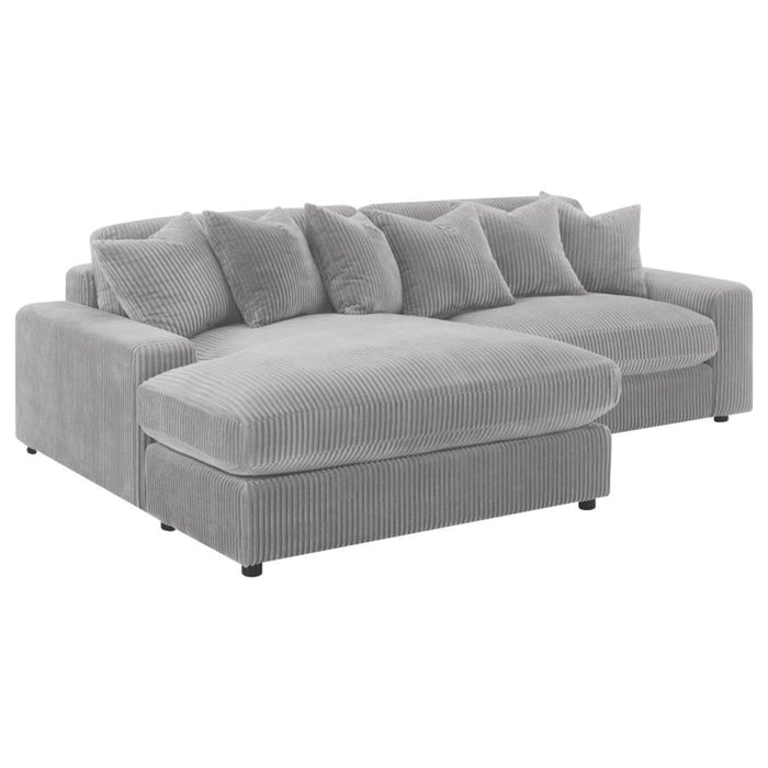 Coaster Blaine Upholstered Reversible Chaise Sectional Sofa Fog - Bed & Sofa Hub