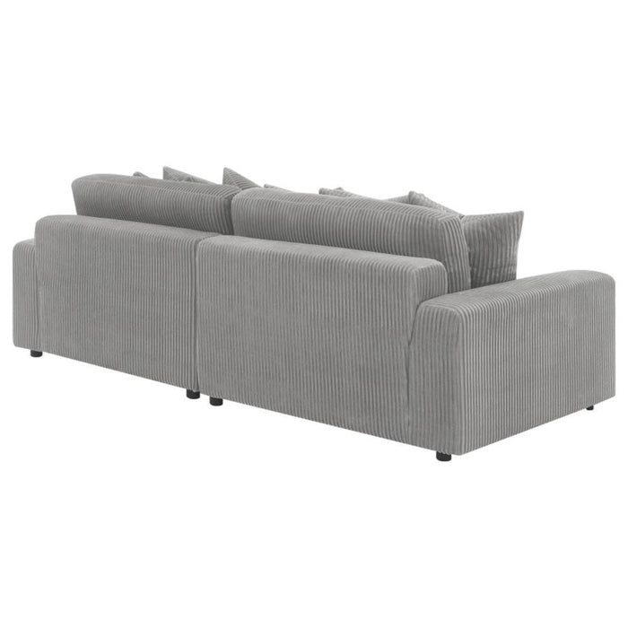 Coaster Blaine Upholstered Reversible Chaise Sectional Sofa Fog - Bed & Sofa Hub