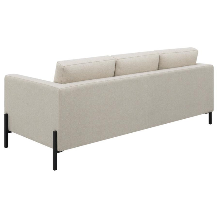 Coaster Tilly 3-piece Upholstered Track Arm Sofa Living Room Set Oatmeal - Bed & Sofa Hub