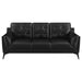 Coaster Moira 3-piece Upholstered Wedge Arm Tufted Sofa Living Room Set Black - Bed & Sofa Hub