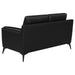Coaster Moira 3-piece Upholstered Wedge Arm Tufted Sofa Living Room Set Black - Bed & Sofa Hub