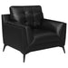 Coaster Moira 3-piece Upholstered Wedge Arm Tufted Sofa Living Room Set Black - Bed & Sofa Hub