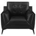 Coaster Moira 3-piece Upholstered Wedge Arm Tufted Sofa Living Room Set Black - Bed & Sofa Hub