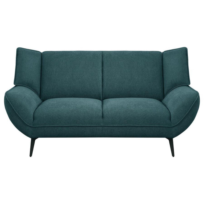 Coaster Acton 3-piece Upholstered Flared Arm Sofa Living Room Set Teal Blue - Bed & Sofa Hub