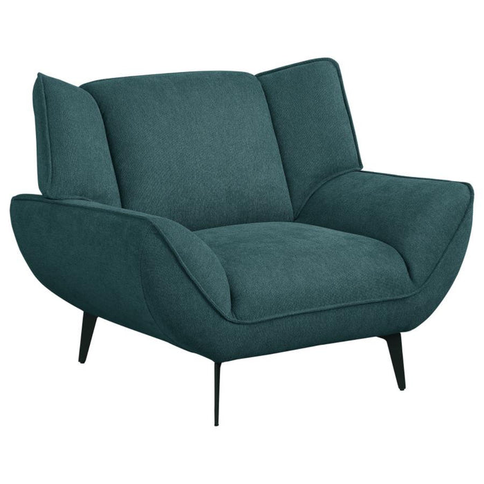 Coaster Acton 3-piece Upholstered Flared Arm Sofa Living Room Set Teal Blue - Bed & Sofa Hub