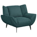 Coaster Acton 3-piece Upholstered Flared Arm Sofa Living Room Set Teal Blue - Bed & Sofa Hub
