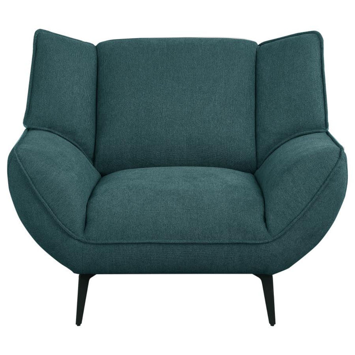 Coaster Acton 3-piece Upholstered Flared Arm Sofa Living Room Set Teal Blue - Bed & Sofa Hub