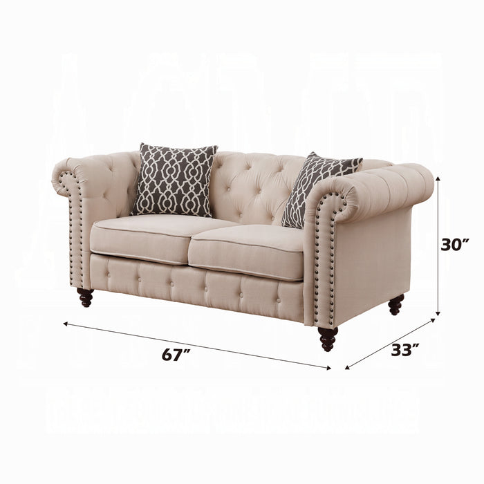 ACME Aurelia Loveseat W/2 Pillows - Bed & Sofa Hub