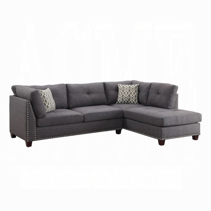 ACME Laurissa Sectional Sofa & Ottoman W/2 Pillows - Bed & Sofa Hub