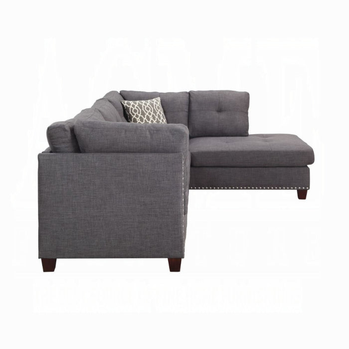 ACME Laurissa Sectional Sofa & Ottoman W/2 Pillows - Bed & Sofa Hub