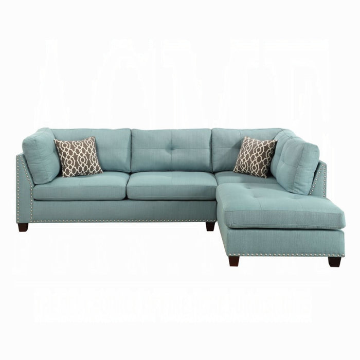 ACME Laurissa Sectional Sofa & Ottoman W/2 Pillows - Bed & Sofa Hub