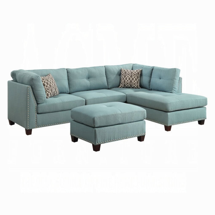 ACME Laurissa Sectional Sofa & Ottoman W/2 Pillows - Bed & Sofa Hub