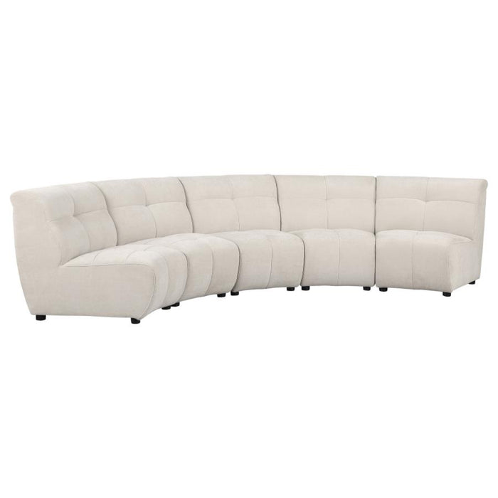 Coaster Charlotte 5-piece Upholstered Modular Sectional Sofa Ivory - Bed & Sofa Hub