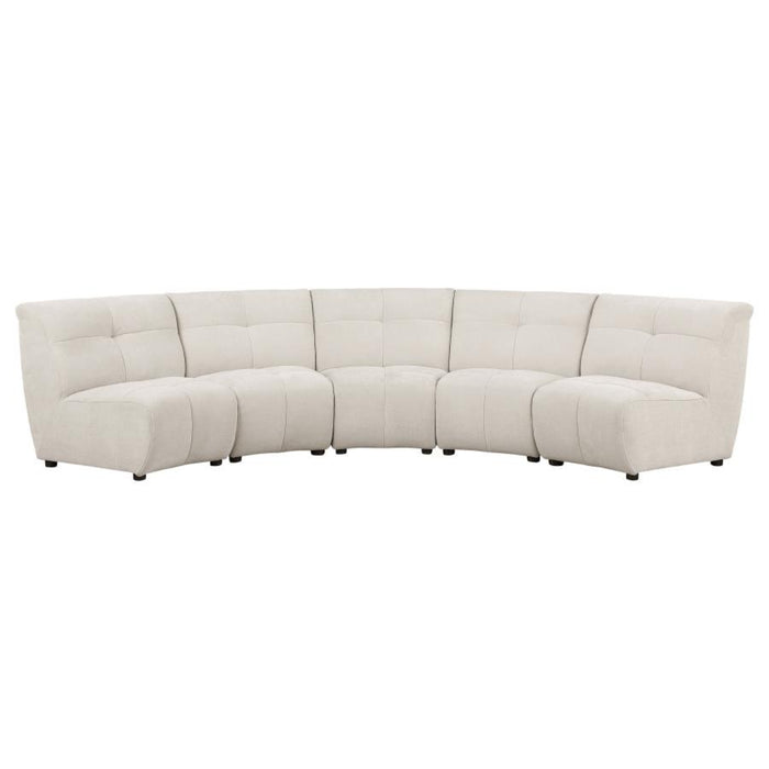 Coaster Charlotte 5-piece Upholstered Modular Sectional Sofa Ivory - Bed & Sofa Hub