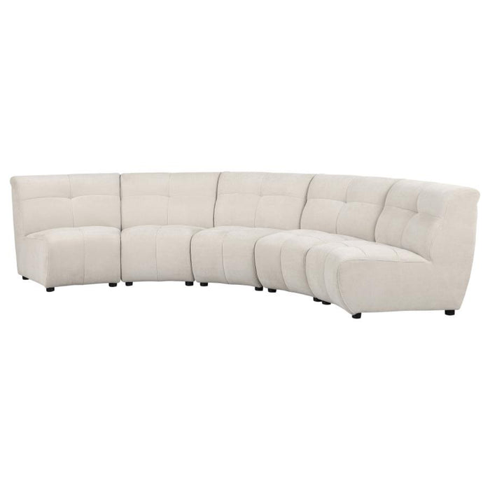 Coaster Charlotte 5-piece Upholstered Modular Sectional Sofa Ivory - Bed & Sofa Hub