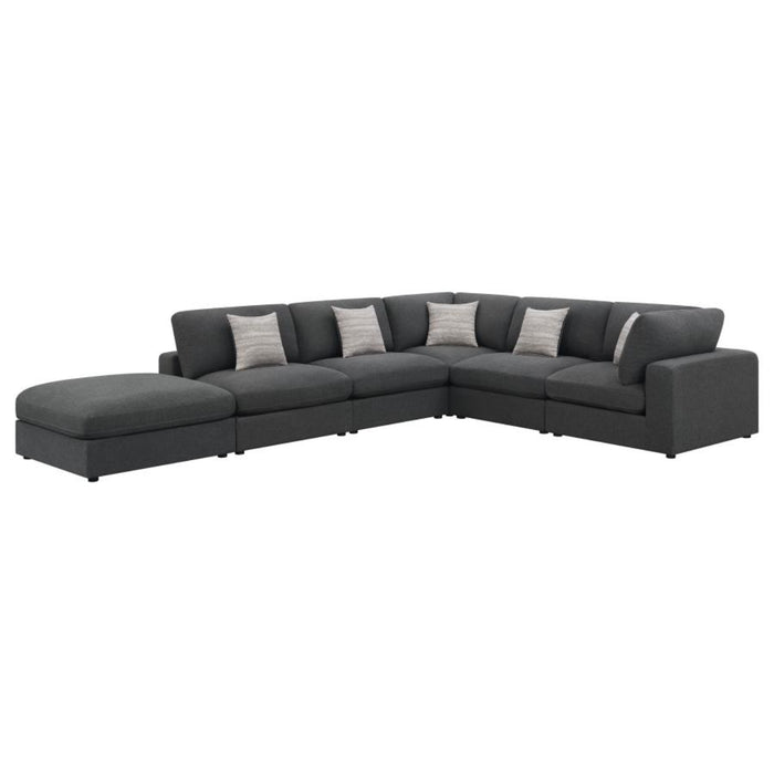 Coaster Serene 6-piece Upholstered Modular Sectional Sofa Charcoal - Bed & Sofa Hub