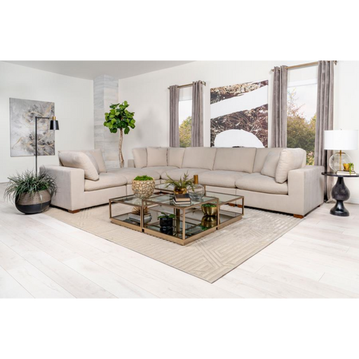 Coaster Lakeview 6-piece Upholstered Modular Sectional Sofa Ivory - Bed & Sofa Hub