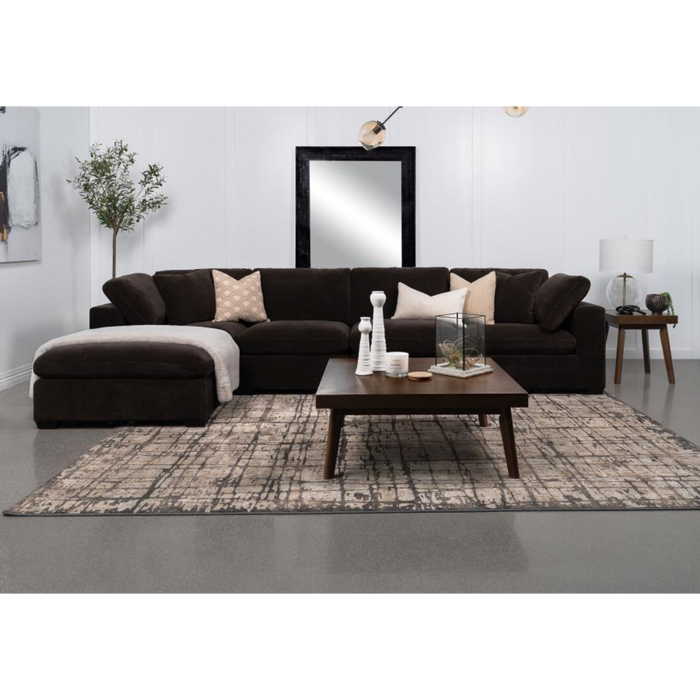 Coaster Lakeview 6-piece Upholstered Modular Sectional Chocolate - Bed & Sofa Hub