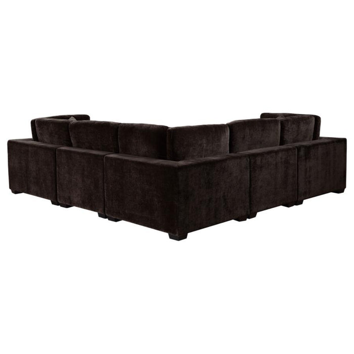 Coaster Lakeview 6-piece Upholstered Modular Sectional Chocolate - Bed & Sofa Hub